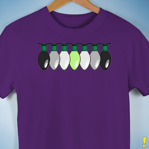 Agender Pride Christmas Lights Premium Unisex T-Shirt - Purple